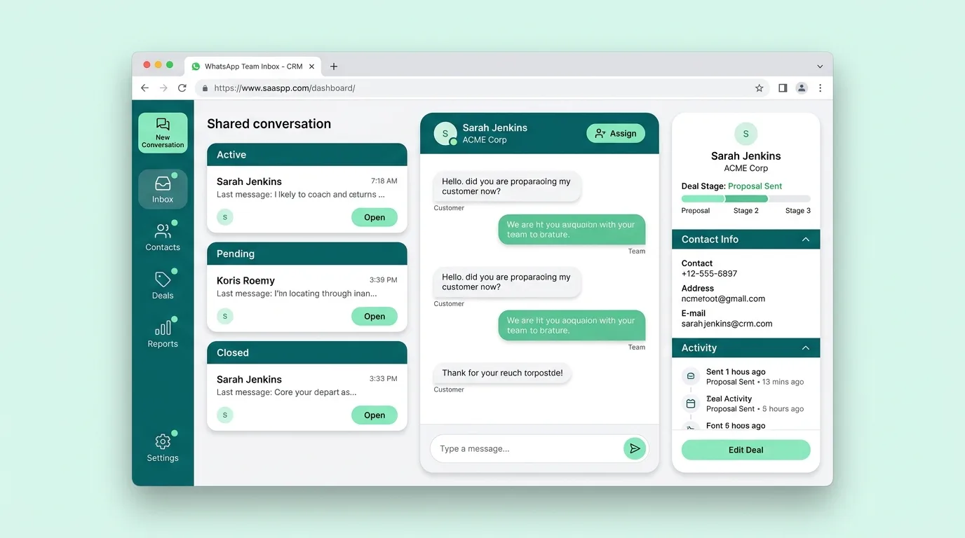 Kairos shared team inbox and CRM